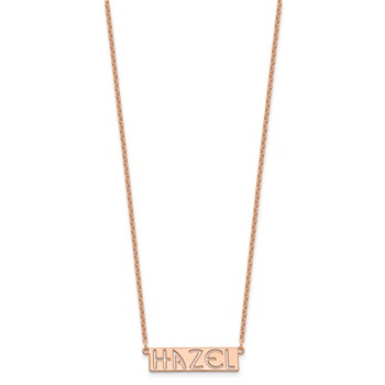Sterling Silver/Rose-plated 4-6 Letter cut-out Name Bar Necklace — alternate view