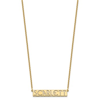 Sterling Silver/Gold-plated 7-9 Letter cut-out Name Bar Necklace — alternate view