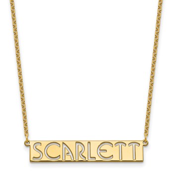 Sterling Silver/Gold-plated 7-9 Letter cut-out Name Bar Necklace