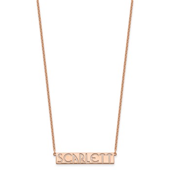 Sterling Silver/Rose-plated 7-9 Letter cut-out Name Bar Necklace — alternate view