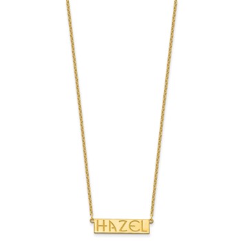 Sterling Silver/Gold-plated 4-6 Letter Name Bar Necklace — alternate view