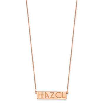 14k Rose Gold 4-6 Letter Name Bar Necklace — alternate view