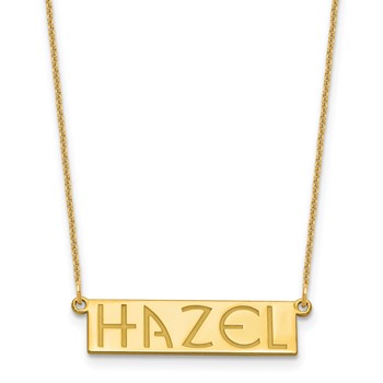 14k Yellow Gold 4-6 Letter Name Bar Necklace