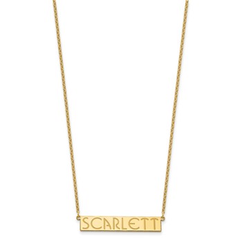 Sterling Silver/Gold-plated 7-9 Letter Name Bar Necklace — alternate view