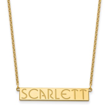 Sterling Silver/Gold-plated 7-9 Letter Name Bar Necklace