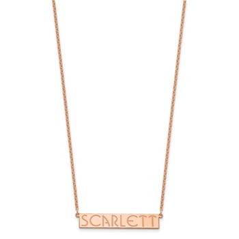 Sterling Silver/Rose-plated 7-9 Letter Name Bar Necklace — alternate view
