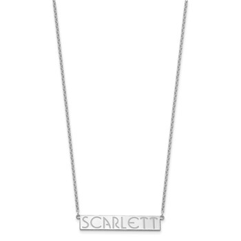 Sterling Silver/Rhodium-plated 7-9 Letter Name Bar Necklace — alternate view