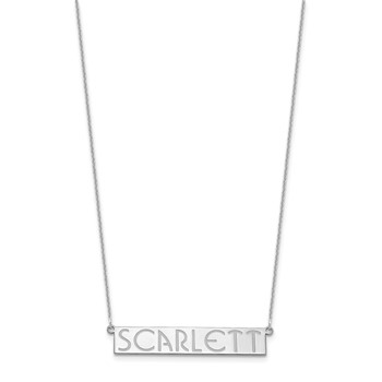14k White Gold 7-9 Letter Name Bar Necklace — alternate view