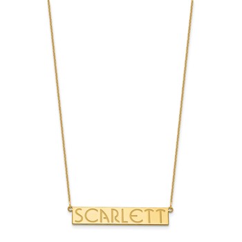 14k Yellow Gold 7-9 Letter Name Bar Necklace — alternate view