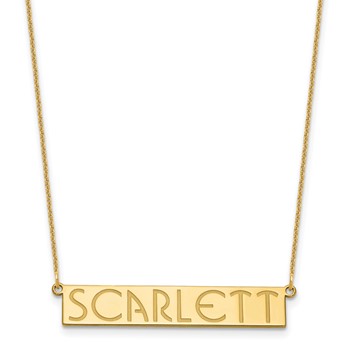 14k Yellow Gold 7-9 Letter Name Bar Necklace