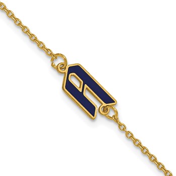 SS/Gold-plated Upper/Lower-case Epoxy Initial Bracelet