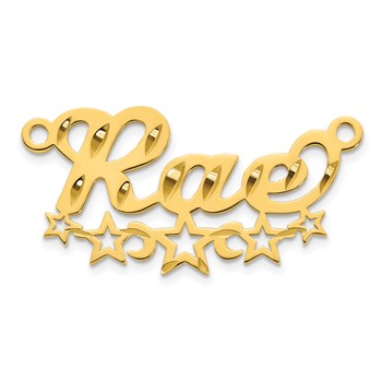 SS/Gold-plated Diamond-cut Cut-out Stars Name Plate — alternate view
