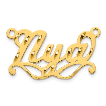 Sterling Silver/Gold-Plated Diamond Cut Sunglass Name Plate — alternate view