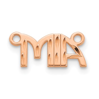 Sterling Silver/Rose-gold Diamond-cut Name Plate — alternate view