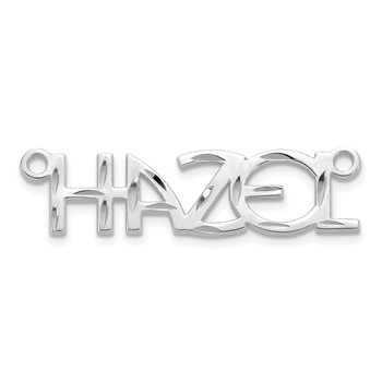 Sterling Silver/Rhodium-plated Diamond-cut Name Plate