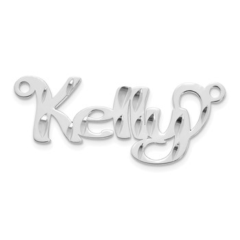 14k White Gold Diamond-cut Name Plate