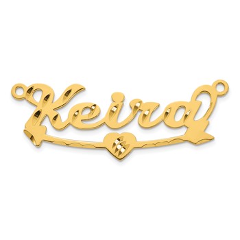 SS/Gold-plated Diamond-cut Heart and Arrow Name Plate