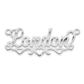 SS/Rhodium-plated Diamond-cut Cut-out Hearts Name Plate