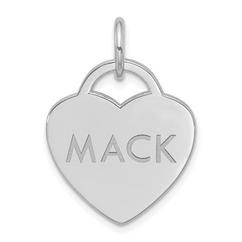 Sterling Silver/Rhodium-plated Small Heart Animal Information Tag