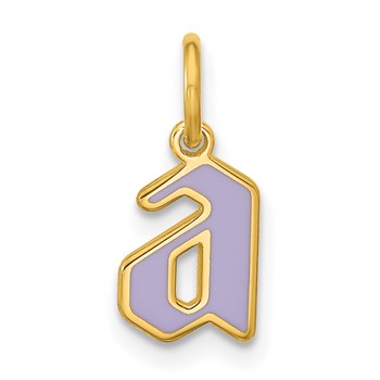 Sterling Silver/Gold-Plated Lower-case Letter A Epoxy Initial Charm