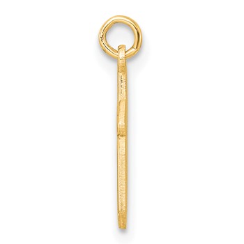 14k Yellow Gold Lower-case Letter K Epoxy Initial Charm — alternate view