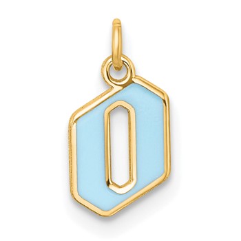 Sterling Silver/Gold-Plated Lower-case Letter O Epoxy Initial Charm