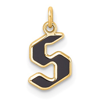 Sterling Silver/Gold-Plated Lower-case Letter S Epoxy Initial Charm