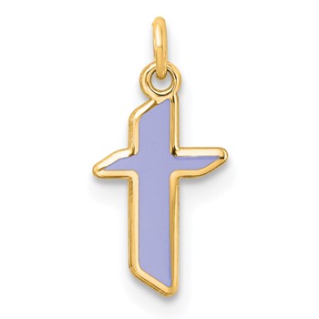 10k Yellow Gold Lower-case Letter T Epoxy Initial Charm