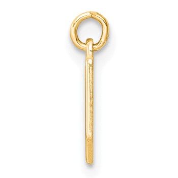 14k Yellow Gold Lower-case Letter W Epoxy Initial Charm — alternate view