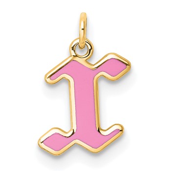 14k Yellow Gold Lower-case Letter X Epoxy Initial Charm