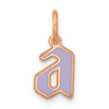 Sterling Silver/Rose Gold-Plated Lower-case Letter A Epoxy Initial Charm