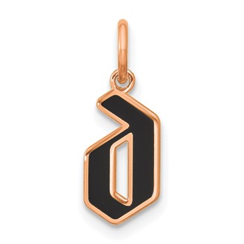 Sterling Silver/Rose Gold-Plated Lower-case Letter D Epoxy Initial Charm