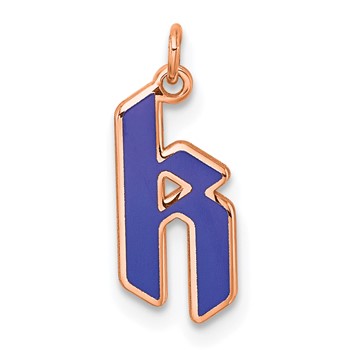 Sterling Silver/Rose Gold-Plated Lower-case Letter K Epoxy Initial Charm