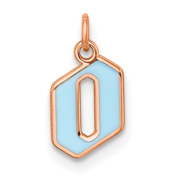 Sterling Silver/Rose Gold-Plated Lower-case Letter O Epoxy Initial Charm