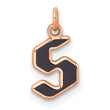 Sterling Silver/Rose Gold-Plated Lower-case Letter S Epoxy Initial Charm