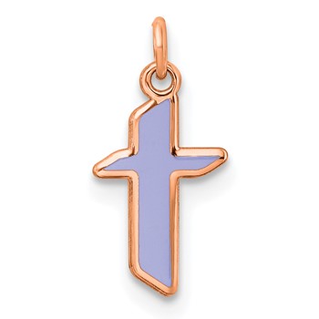 Sterling Silver/Rose Gold-Plated Lower-case Letter T Epoxy Initial Charm