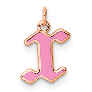 Sterling Silver/Rose Gold-Plated Lower-case Letter X Epoxy Initial Charm