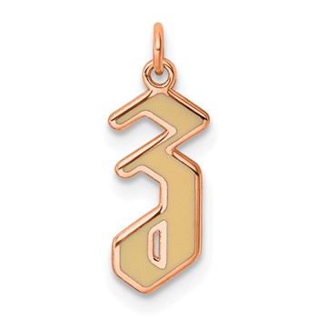 Sterling Silver/Rose Gold-Plated Lower-case Letter Z Epoxy Initial Charm