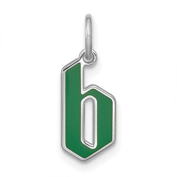 10k White Gold Lower-case Letter B Epoxy Initial Charm