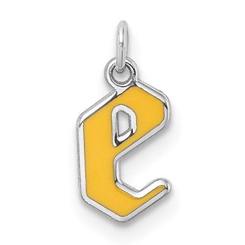 Sterling Silver/Rhodium-Plated Lower-case Letter E Epoxy Initial Charm