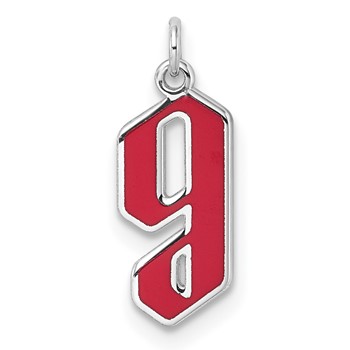 10k White Gold Lower-case Letter G Epoxy Initial Charm