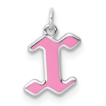 14k White Gold Lower-case Letter X Epoxy Initial Charm