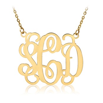14ky .013 Gauge Monogram 18" Necklace