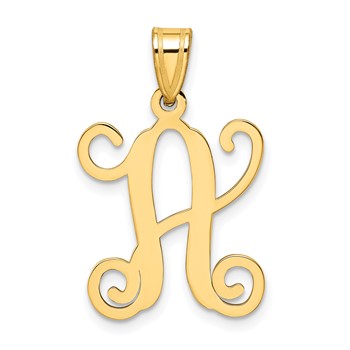 Sterling Silver Gold-plated Letter A Initial Pendant