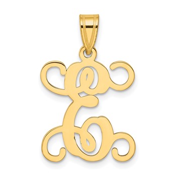 Sterling Silver Gold-plated Letter E Initial Pendant