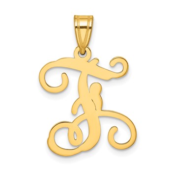 Sterling Silver Gold-plated Letter F Initial Pendant