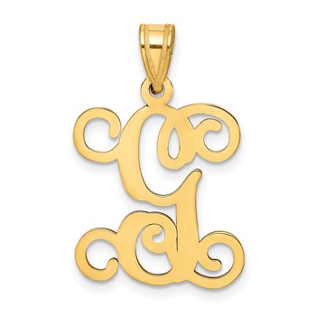 Sterling Silver Gold-plated Letter G Initial Pendant