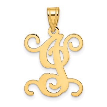 Sterling Silver Gold-plated Letter I Initial Pendant