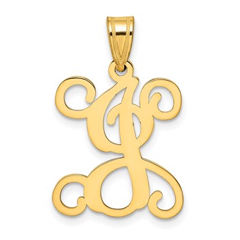Sterling Silver Gold-plated Letter J Initial Pendant
