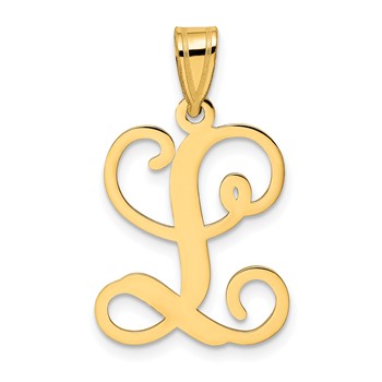 Sterling Silver Gold-plated Letter L Initial Pendant